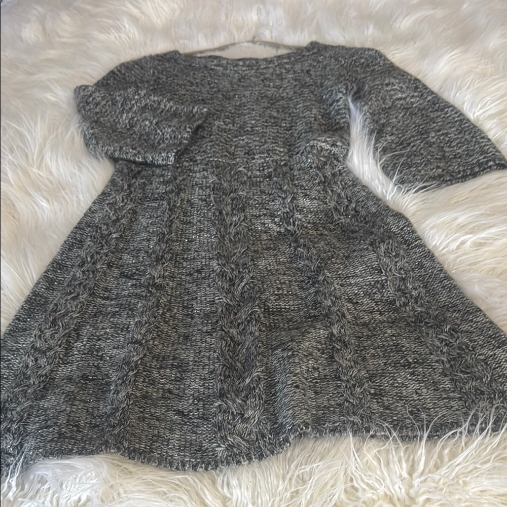 Style & Co. Sweater Gray Fit and Flare Bell Sleeve Dress